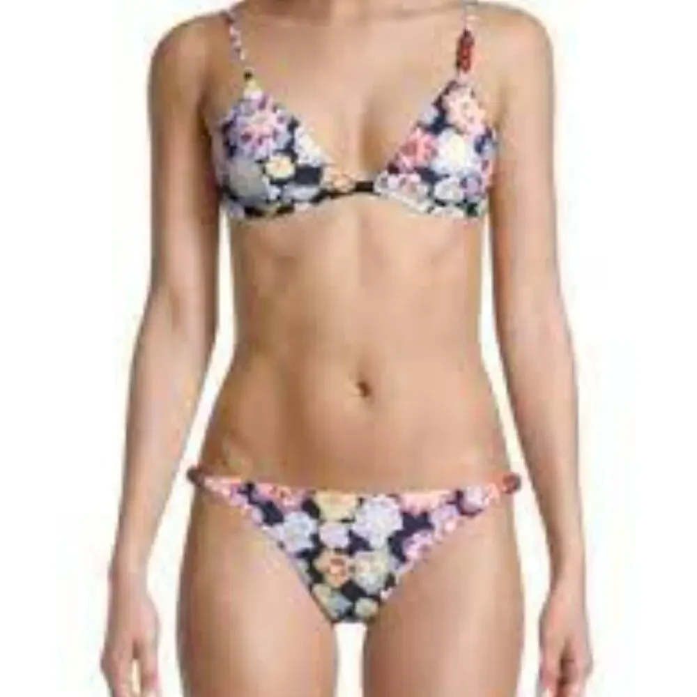 NWT Tanya Taylor Tia Navy‎ Floral Print Bikini size S